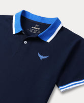 Contrast Collar Polo Shirt - Poseidon